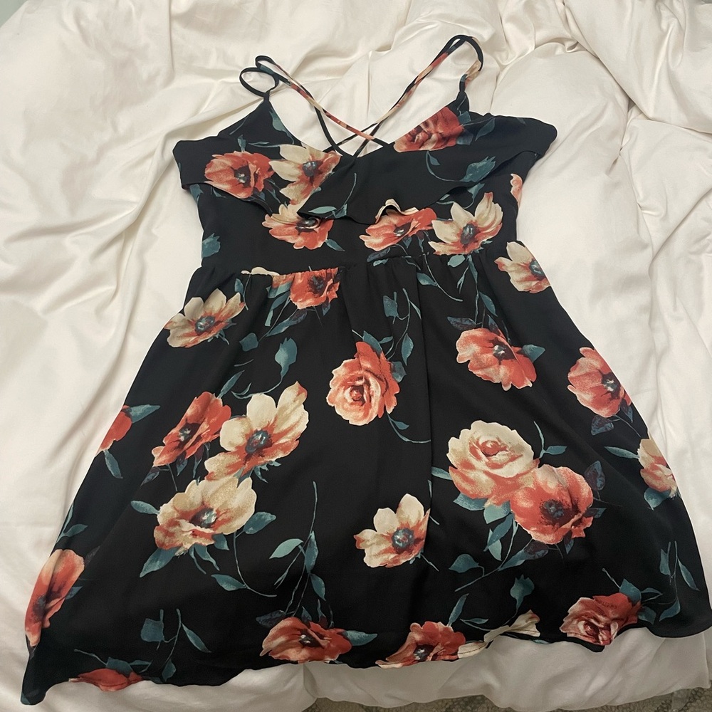 Xhileration Floral Spaghetti Strap Dress